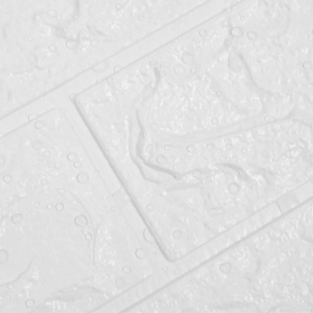 Papier peint 3D autoadhésif Briques 10 pcs Blanc