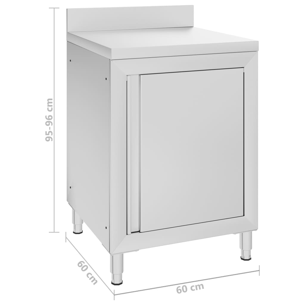 Gastro-Arbeitstisch mit Schrank 60x60x96 cm Edelstahl 