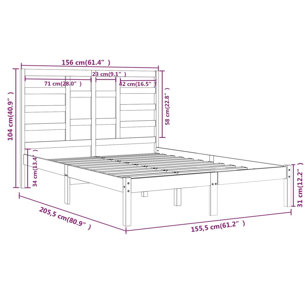 Waschtischplatte 60x40x2,5 cm Massivholz Unbehandelt