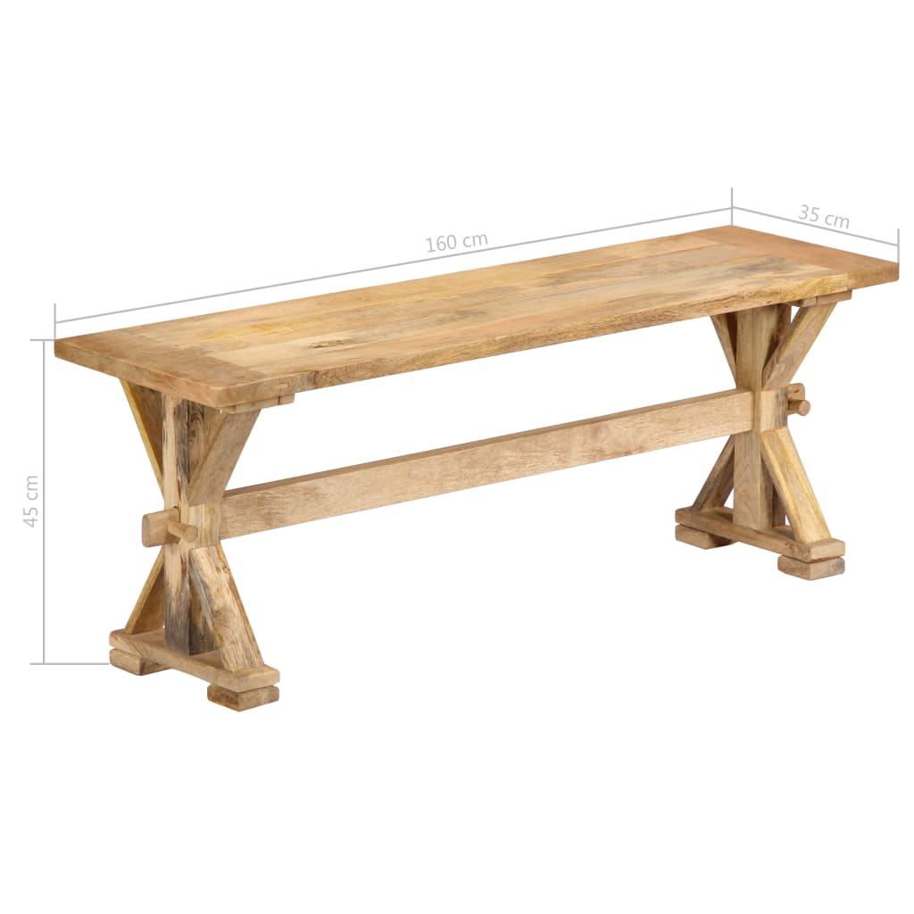 Hall Bench 120x35x45 cm Solid Mango Wood