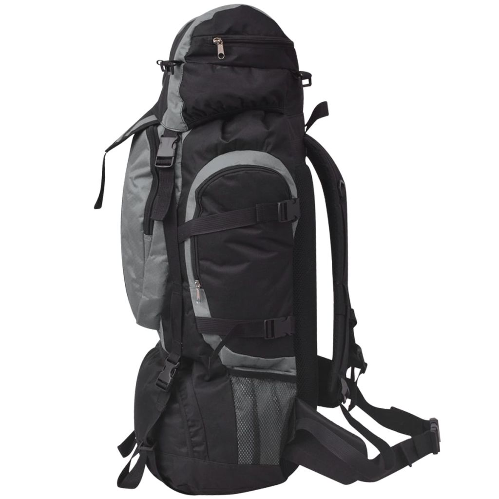 Wanderrucksack XXL 75 L Schwarz und Grau