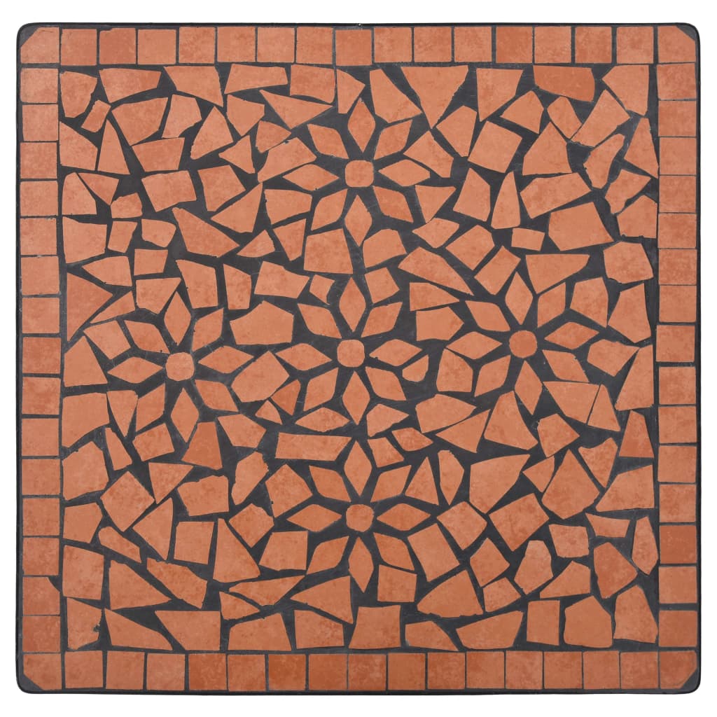 Mosaik-Bistrotisch Terrakotta 60 cm Keramik