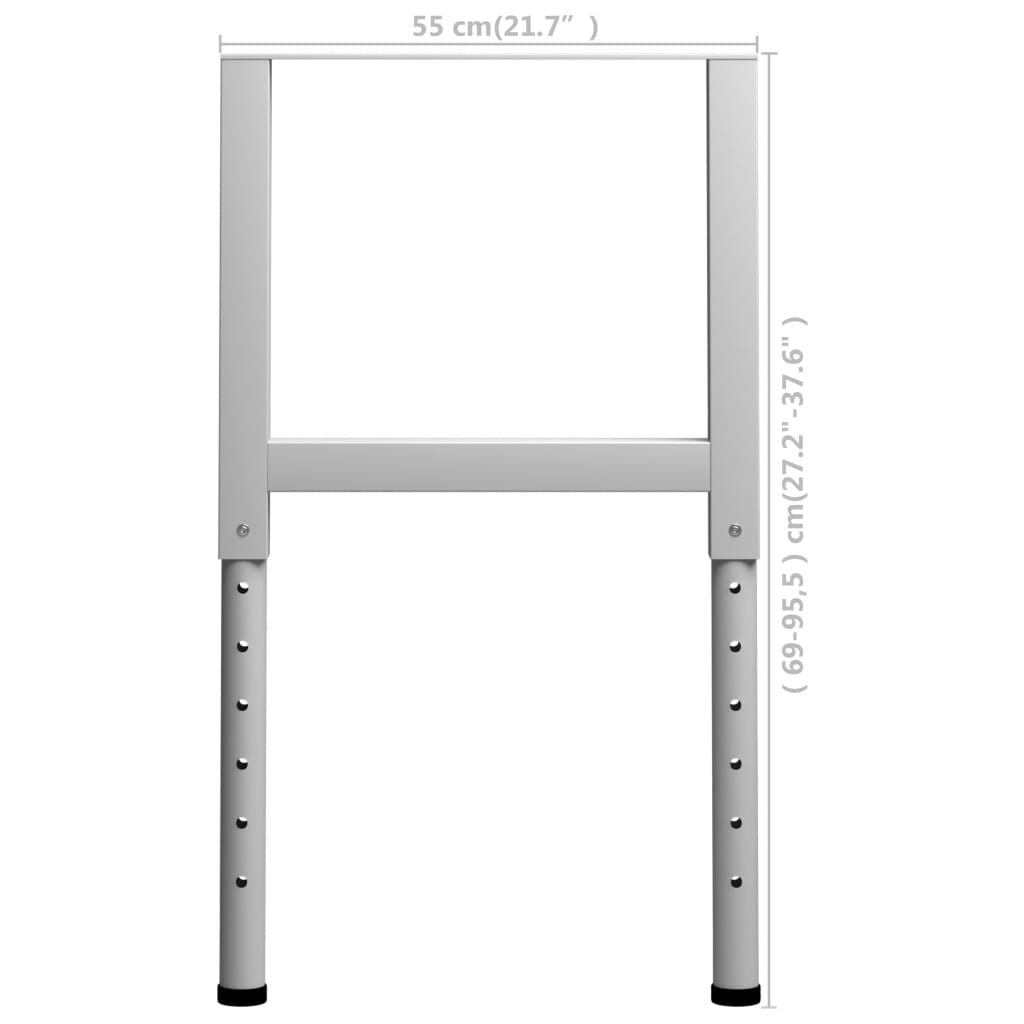 Adjustable Work Bench Frames 2 pcs Metal 55x(69-95.5) cm Grey