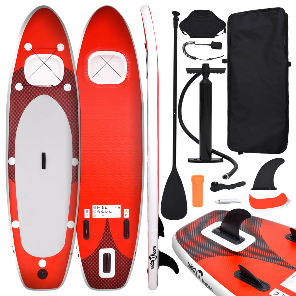 Inflatable Stand Up Paddle Board Set Red 330x76x10 cm