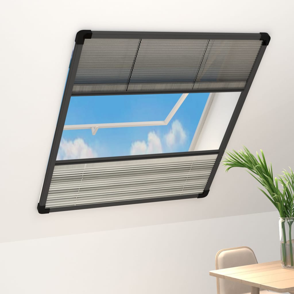 Insektenschutz-Plissee für Fenster Alu 80x100 cm mit Jalousie