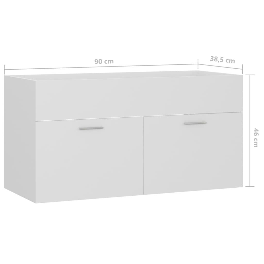 Armoire d'évier Blanc 90x38,5x46 cm Bois d’ingénierie