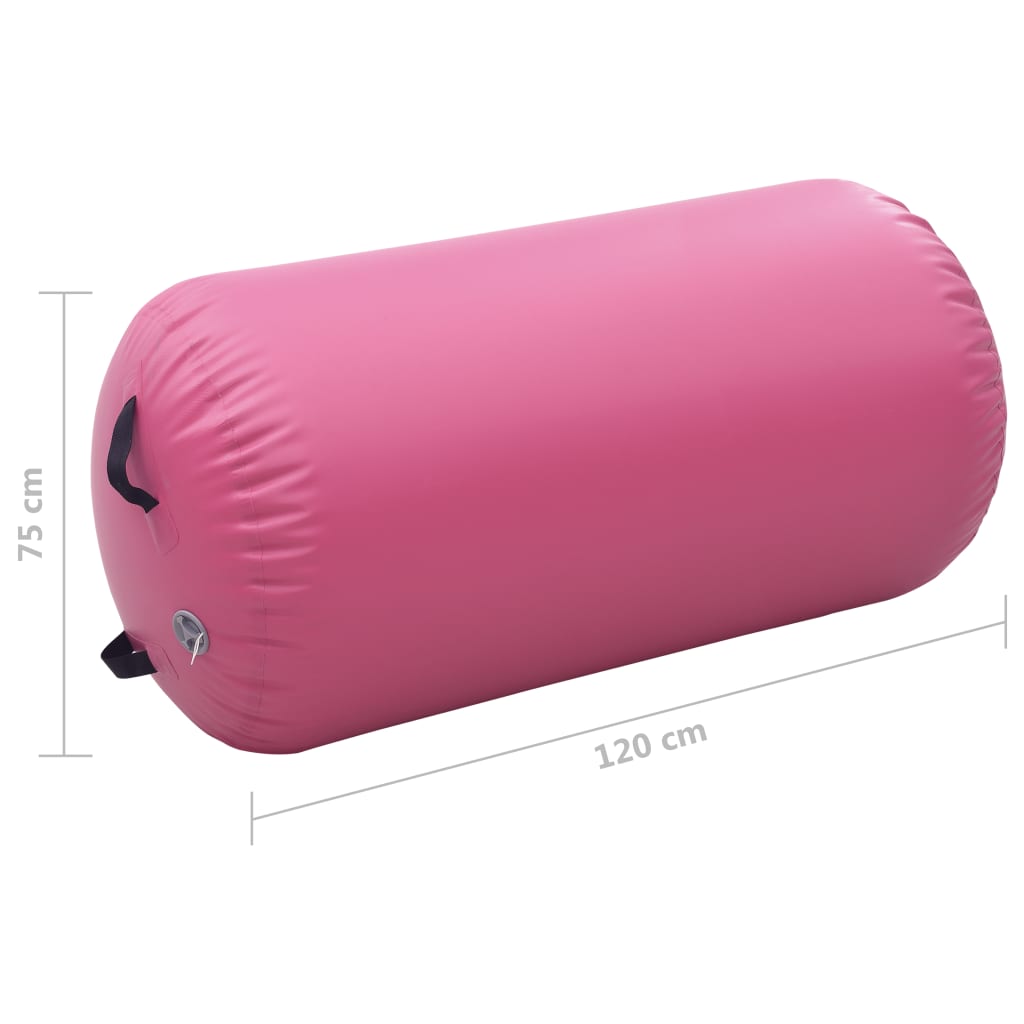 Aufblasbare Gymnastik-Rolle mit Pumpe 120x75 cm PVC Rosa