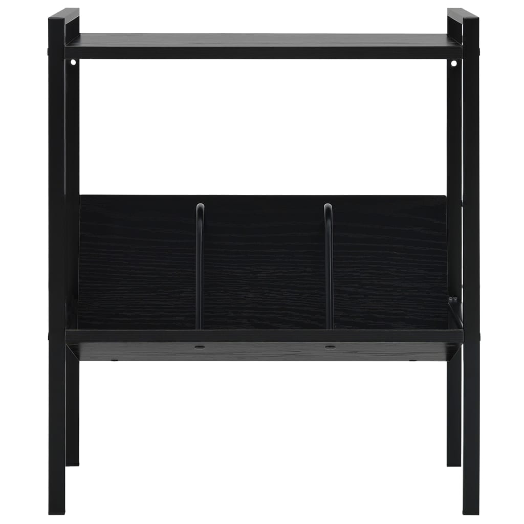 2-Layer Book Shelf Black 52x28x59 cm Engineered Wood
