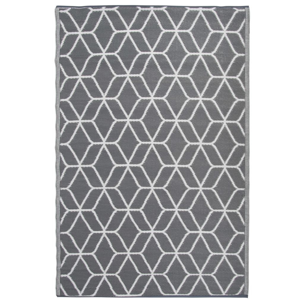 Esschert Design Outdoor-Teppich 180x121 cm Grau und Weiss OC25 