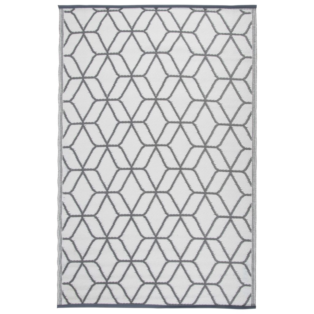 Esschert Design Outdoor-Teppich 180x121 cm Grau und Weiss OC25 