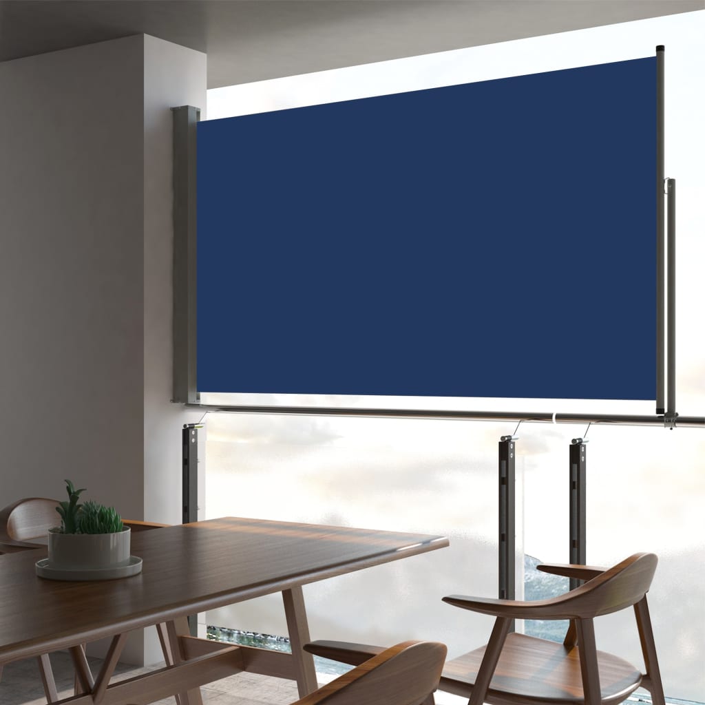 Ausziehbare Seitenmarkise 140 x 300 cm Blau