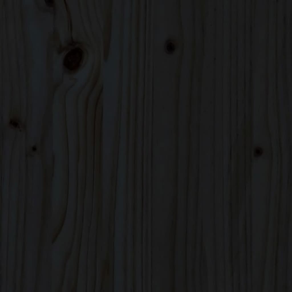 Porte-bûches Noir 33,5x30x110 cm Bois massif de pin