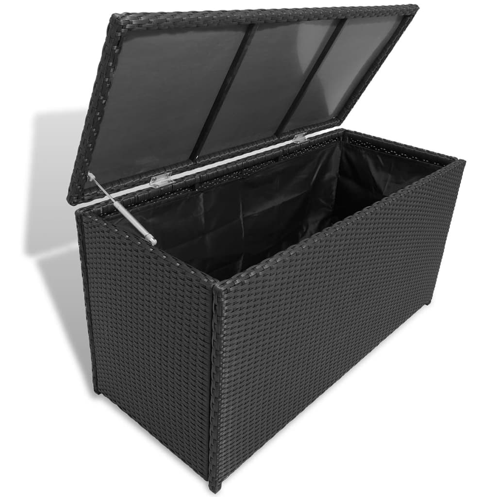 Garten-Aufbewahrungsbox Schwarz 120×50×60 cm Poly Rattan