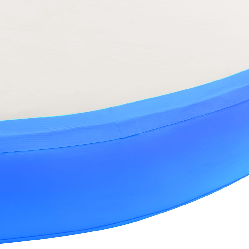 Aufblasbare Gymnastikmatte mit Pumpe 100x100x20 cm PVC Blau