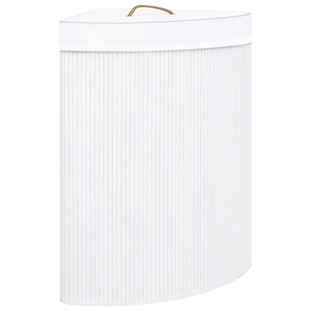 Bamboo Corner Laundry Basket White 60 L