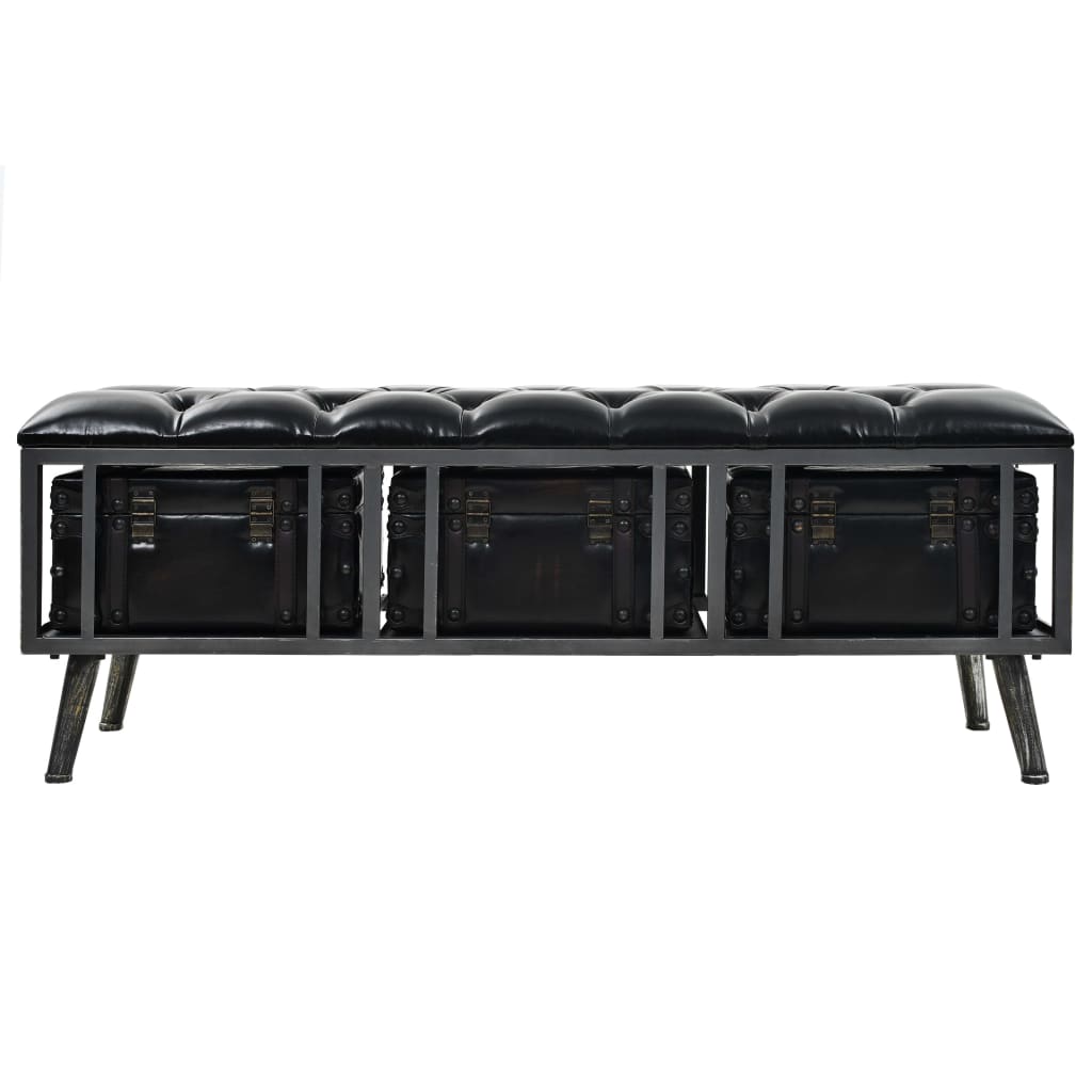 Storage Bench MDF and Artificial Leather 120x41x46,5 cm