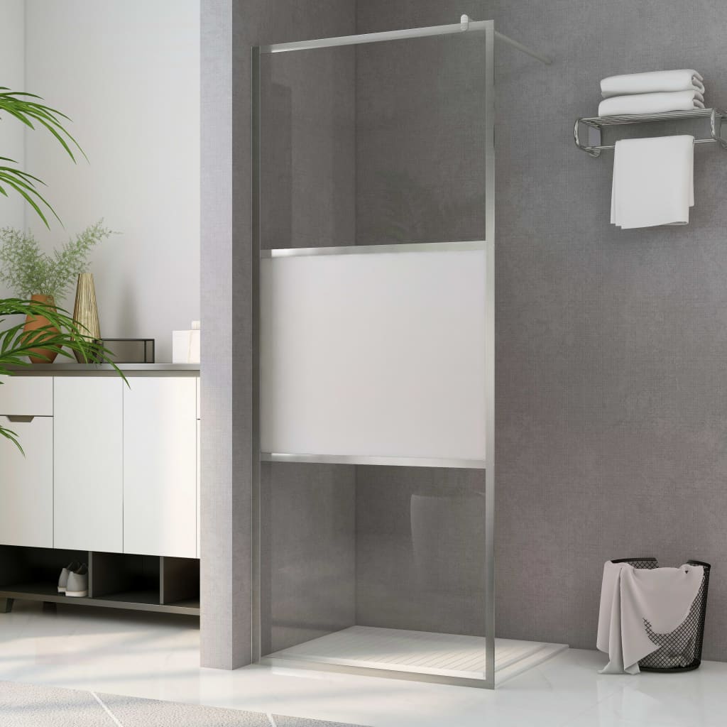 Duschwand für Begehbare Dusche Halbmattiertes ESG-Glas 80x195cm