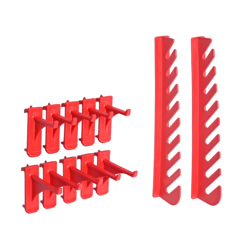 80-tlg. Behälter-Set für Kleinteile mit Wandplatten Rot Schwarz