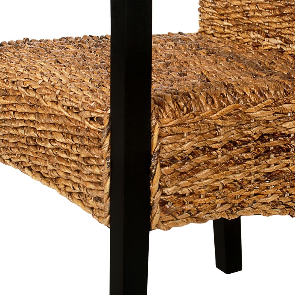 Dining Chairs 2 pcs Abaca and Solid Mango Wood