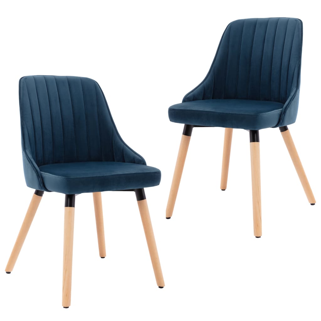 323051 Dining Chairs 2 pcs Blue Velvet