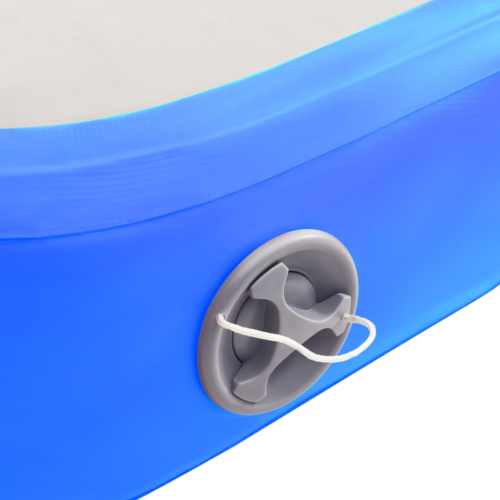 Aufblasbare Gymnastikmatte mit Pumpe 200x200x15 cm PVC Blau