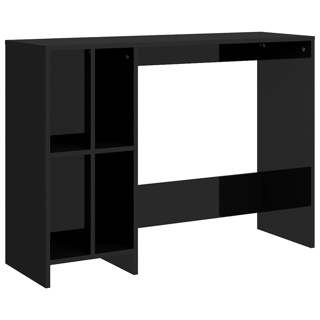 Computertisch Hochglanz-Schwarz 102,5x35x75 cm Holzwerkstoff