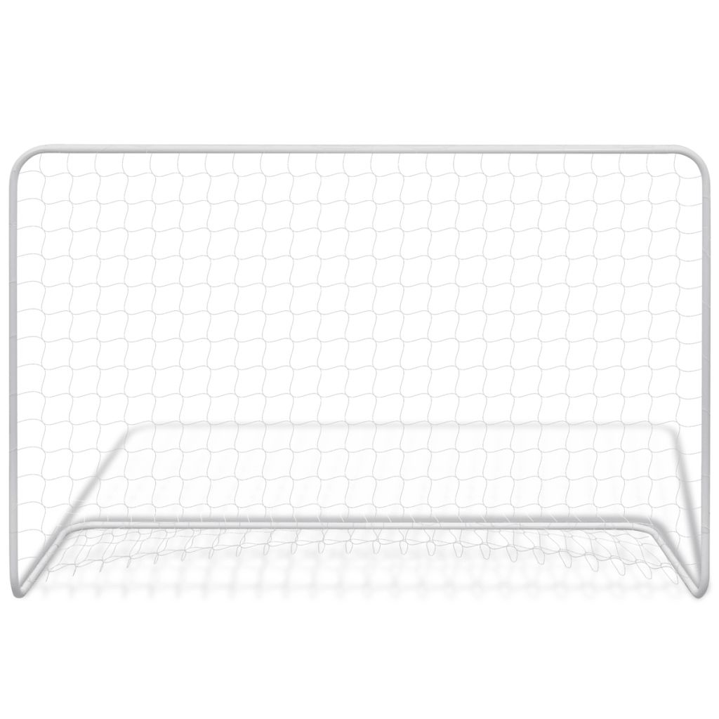 Fussballtor mit Netz 182×61×122 cm Stahl Weiss