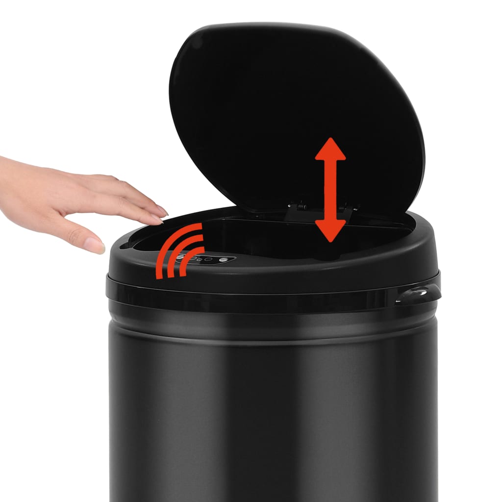 Automatischer Sensor-Mülleimer 30 L Kohlenstoffstahl Schwarz