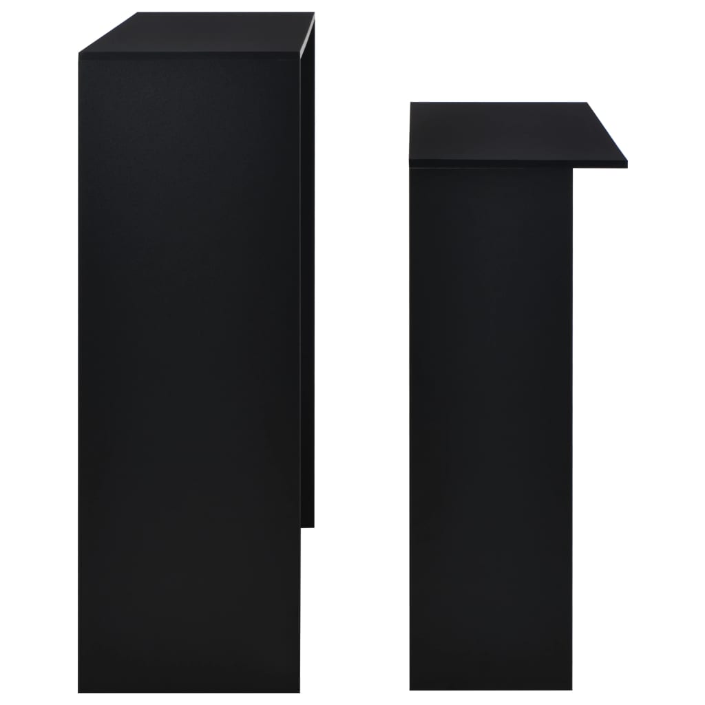 Bartisch mit 2 Tischplatten Schwarz 130 x 40 x 120 cm