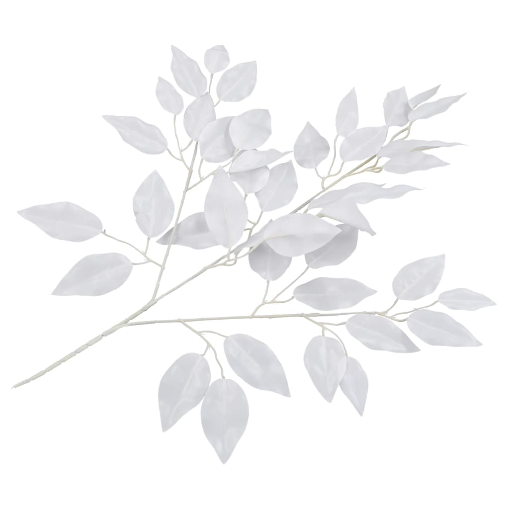 Künstliche Blätter Ficus 10 Stk. Weiss 65 cm
