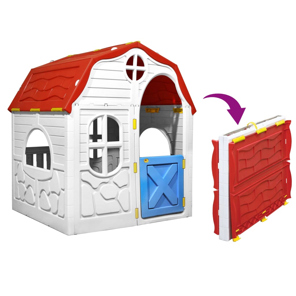 Faltbares Kinderspielhaus mit funktionierender Tür und Fenstern