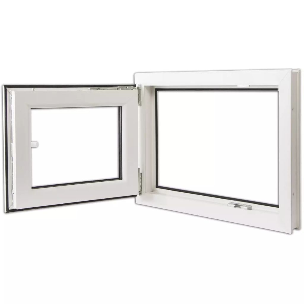 Fenêtre oscillo-battant en PVC Double vitrage Poignée droite 800x500mm