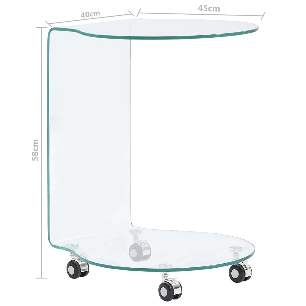 Coffee Table 45x40x58 cm Tempered Glass
