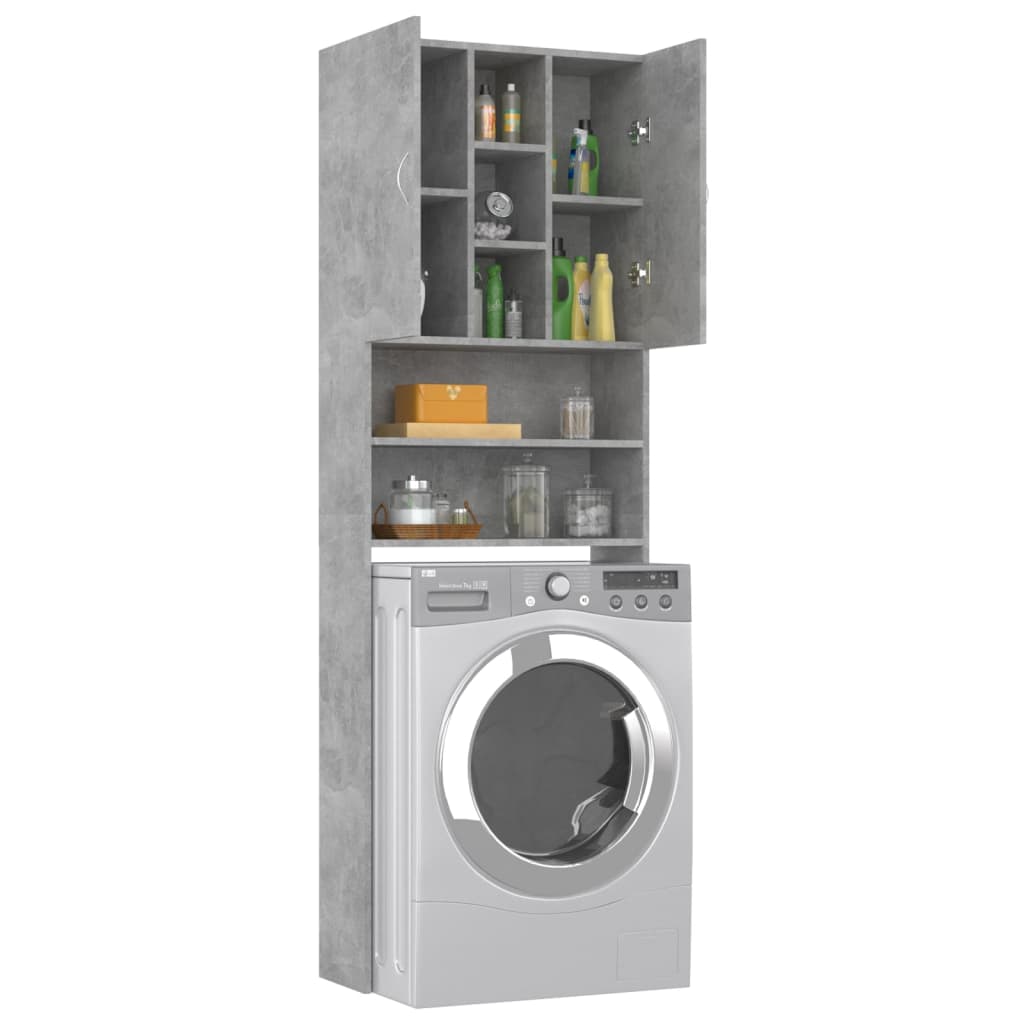 Washing Machine Cabinet Concrete Grey 64x25.5x190 cm