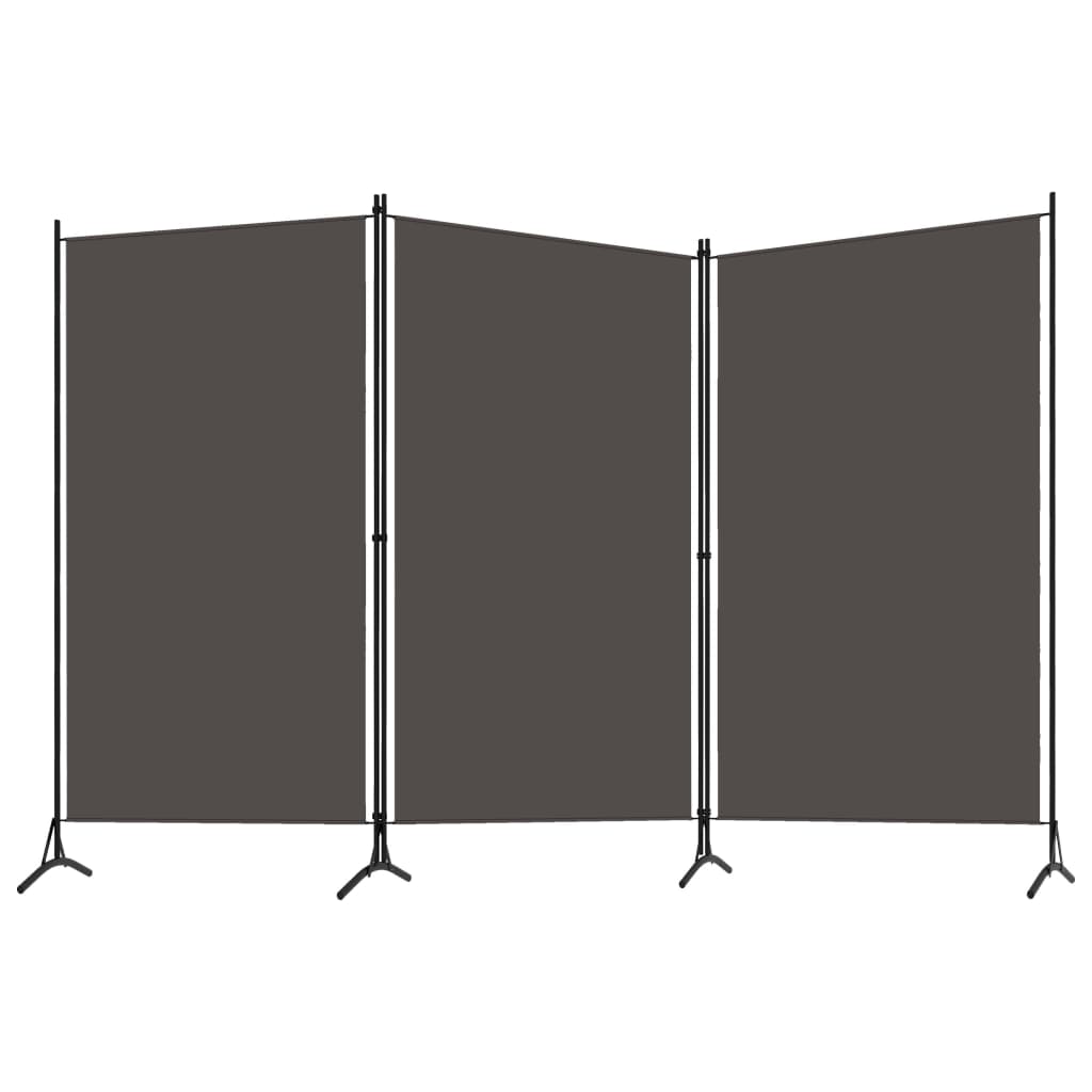 3-Panel Room Divider Anthracite 260x180 cm