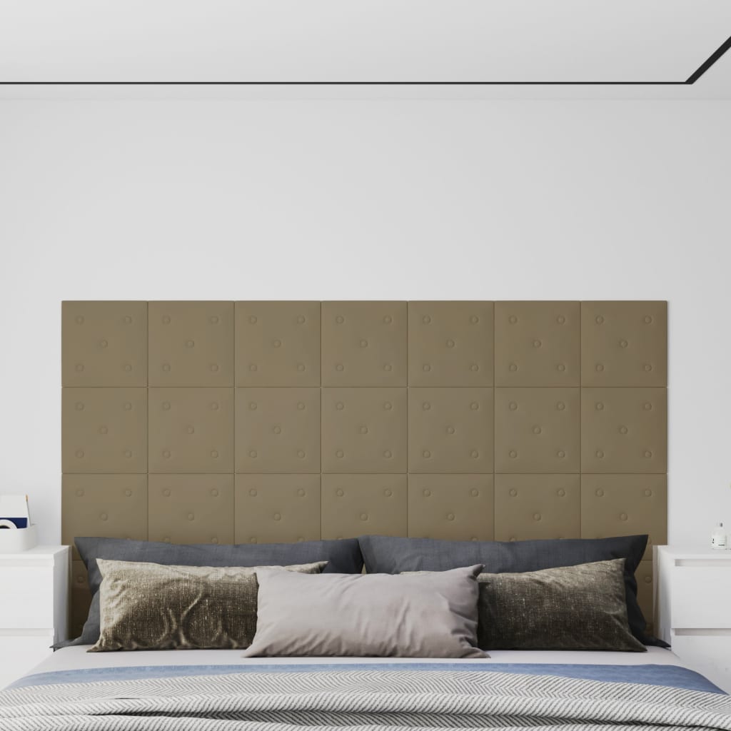 Panneaux muraux 12 pcs Cappuccino 30x30 cm Similicuir 1,08 m²
