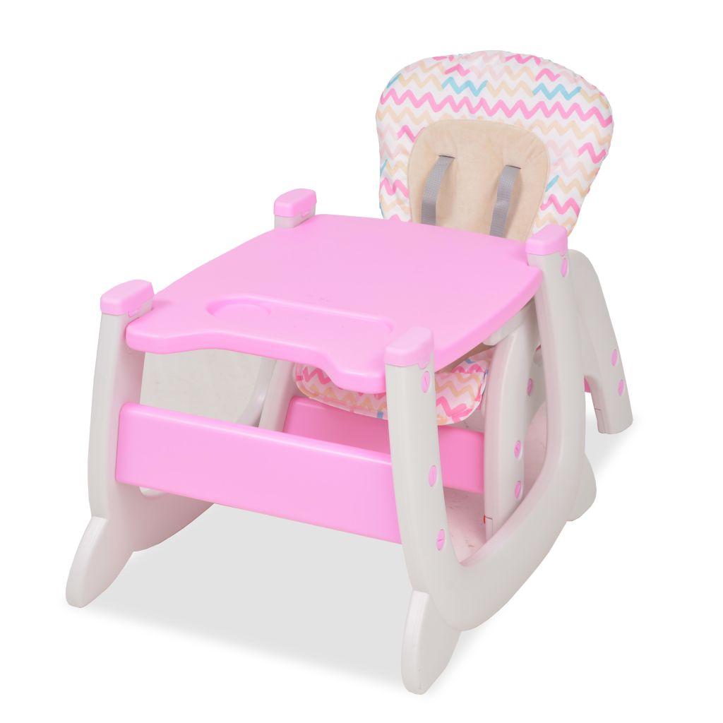 3-in-1 Convertible Highchair with Table Pink