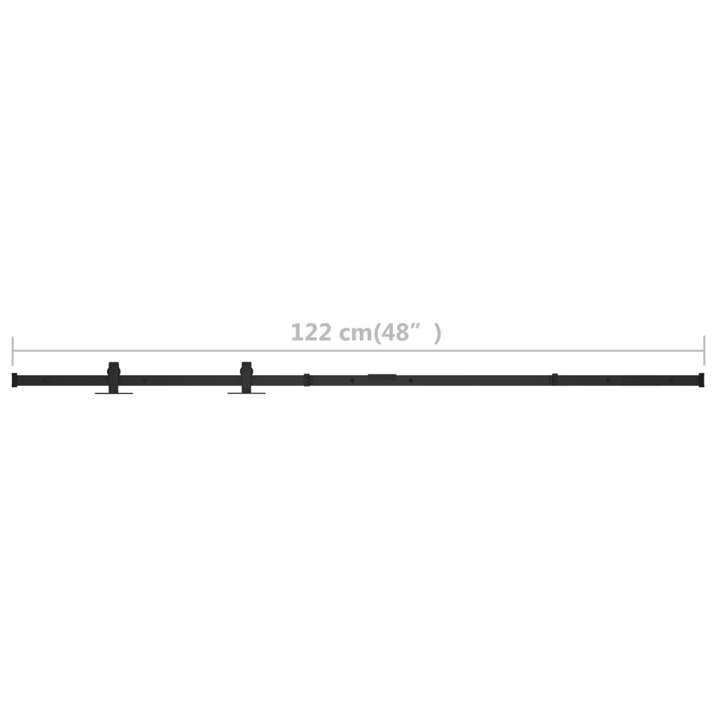 Mini Schiebetürbeschlag Set für Schranktüren Carbonstahl 122 cm