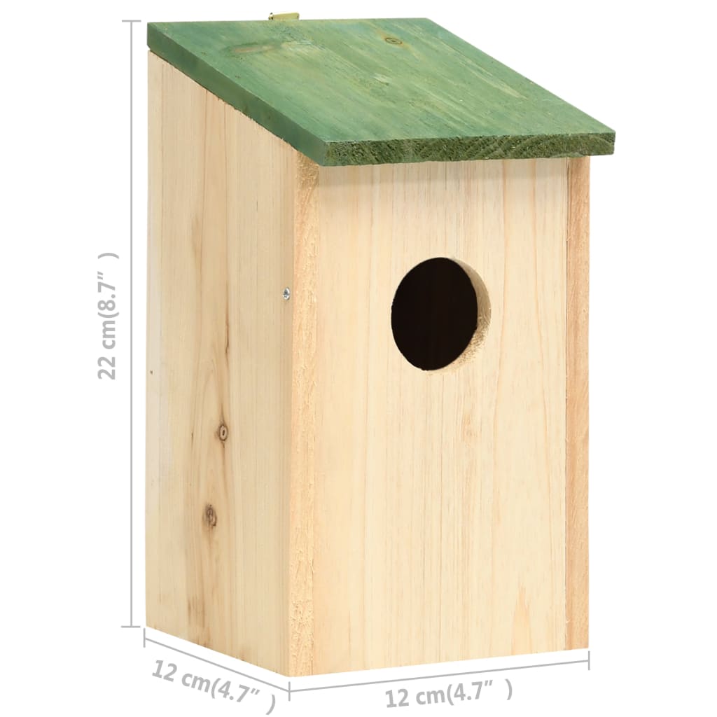 Bird Houses 10 pcs Solid Firwood 12x12x22 cm