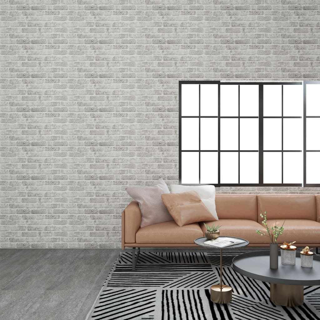 3D Wall Panels with Light Grey Brick Design 11 pcs EPS
