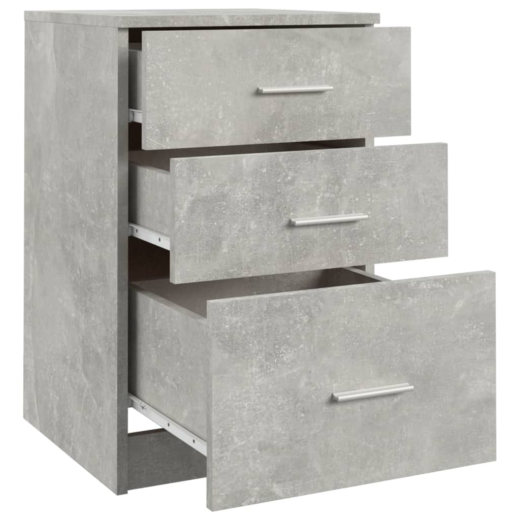 Bed Cabinet Concrete Grey 40x40x63 cm Engineered Wood