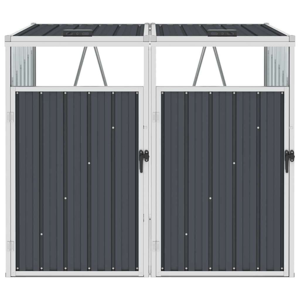 Double Garbage Bin Shed Anthracite 143x81x121 cm Steel