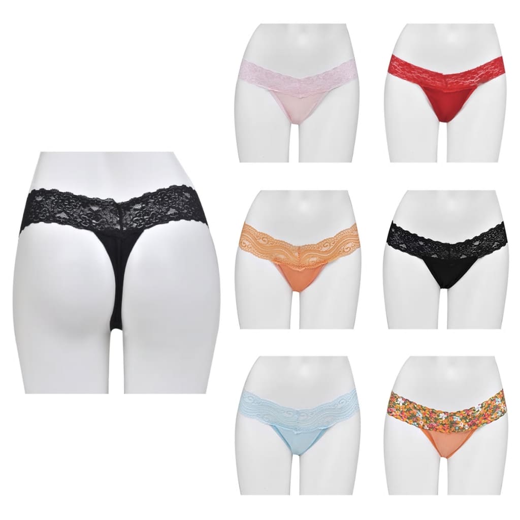 10 Pairs of Women‘s Lace Thong Underwear Mixed Colour & Style Size 40