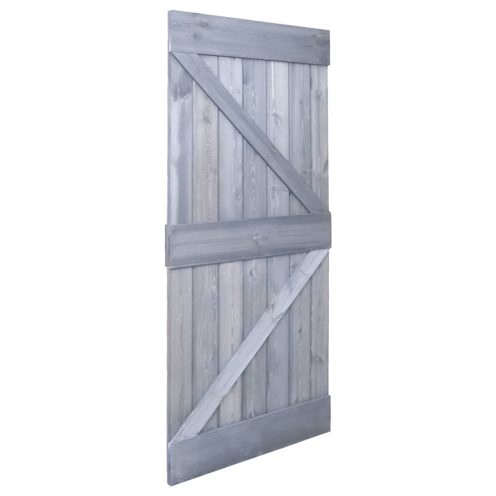 Door 100x210 cm Solid Pine Wood Grey