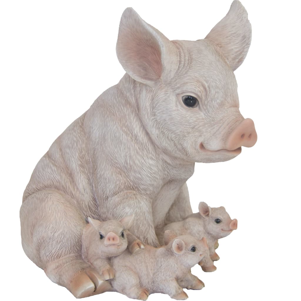 Esschert Design Pig with Piglets 19.4x22.3x24.3cm