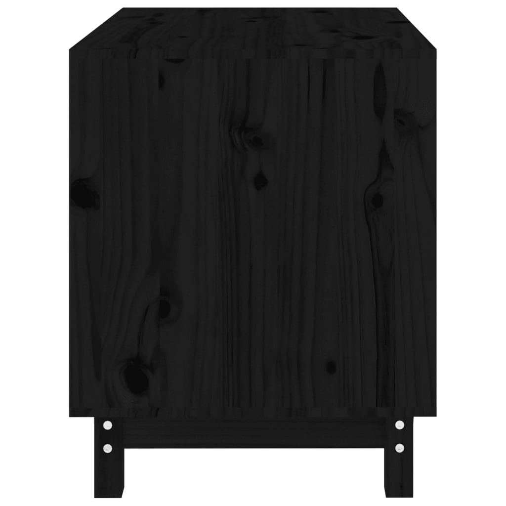 Dog House Black 70x50x62 cm Solid Wood Pine