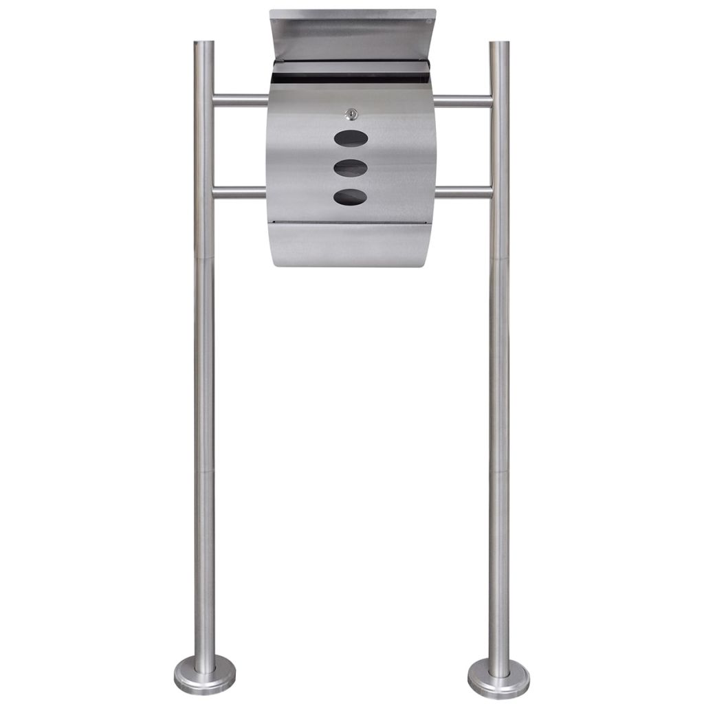 Mailbox on Stand Stainless Steel 