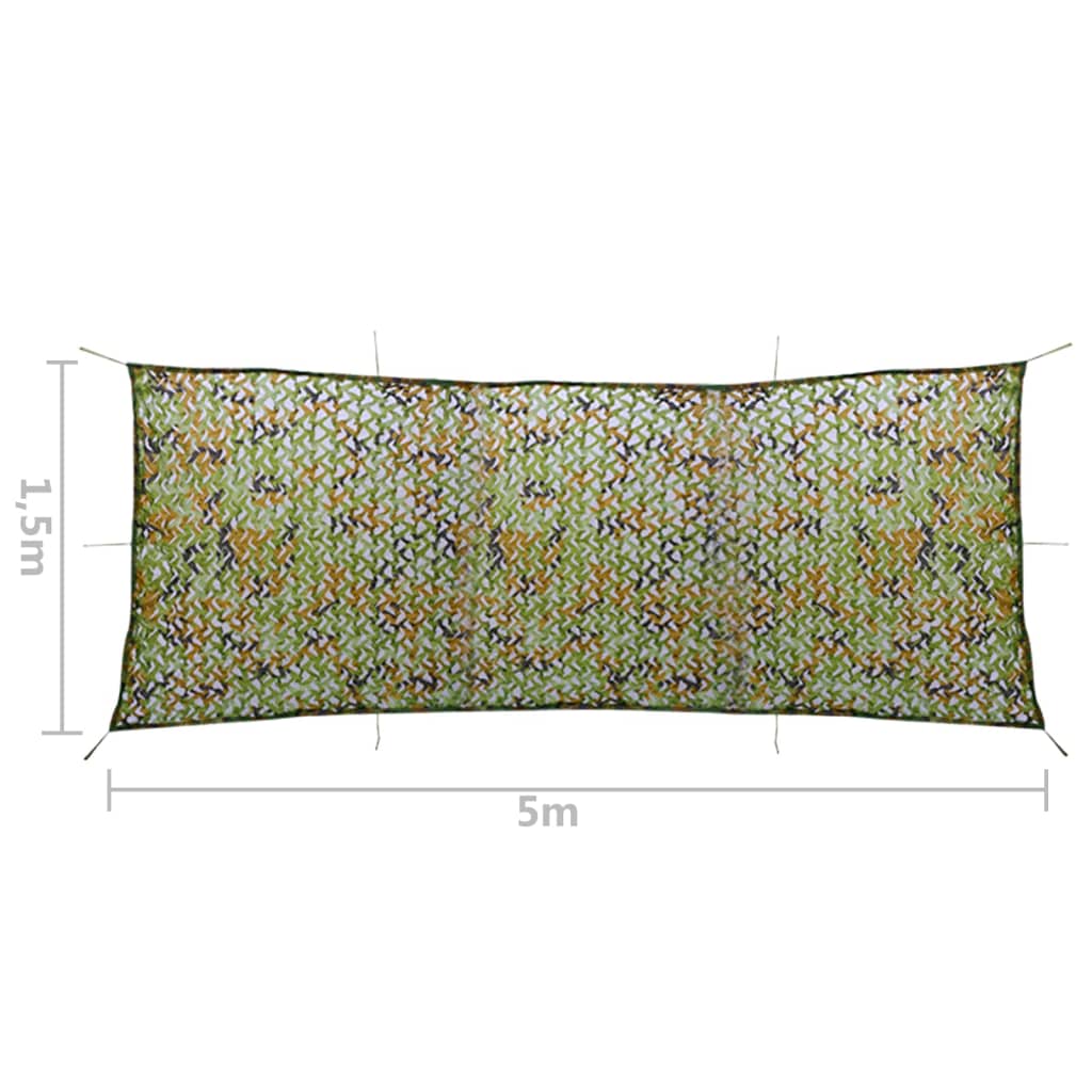 Filet de camouflage avec sac de rangement 1,5x5 m Vert