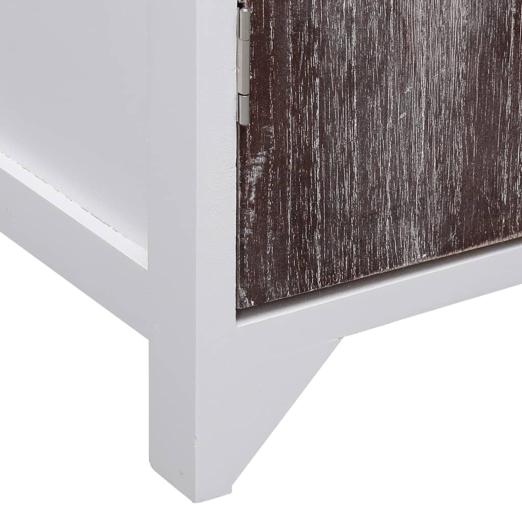 Bathroom Cabinet White and Brown 46x24x116 cm Paulownia Wood