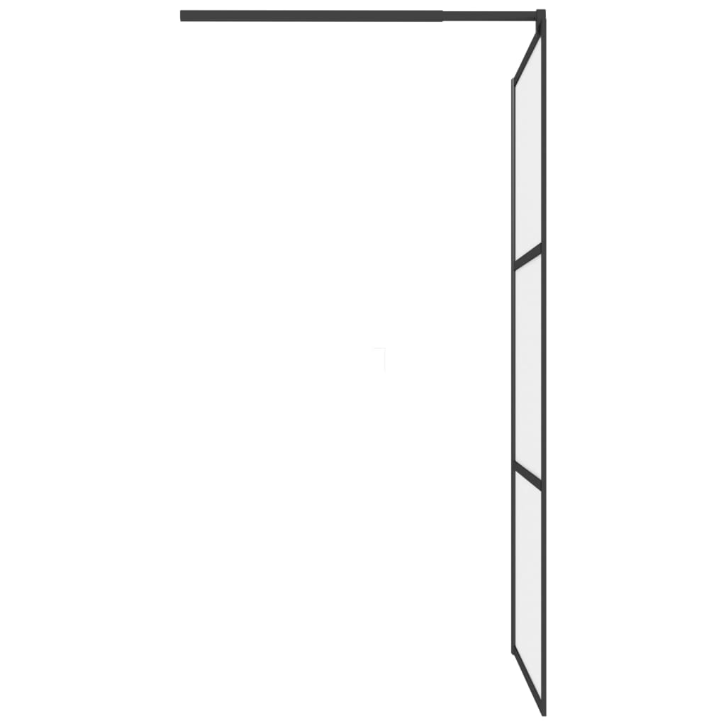 Walk-in Shower Wall 115x195 cm Frosted ESG Glass Black